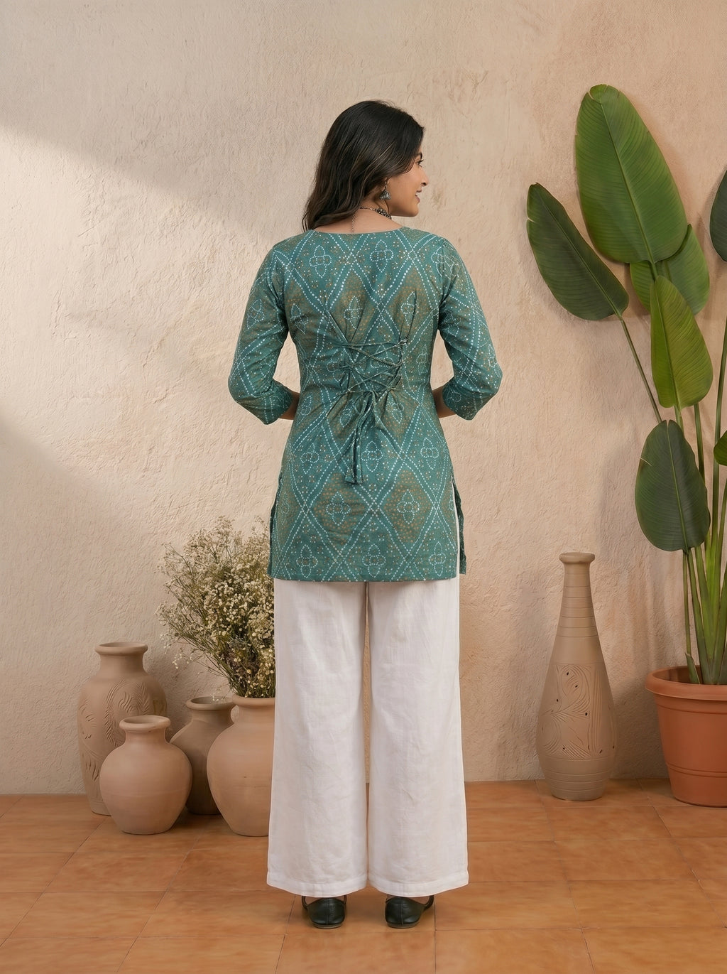 Green Dori Bandhej Saree