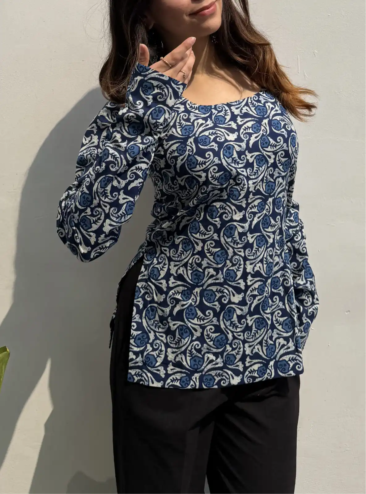 Fasana Boat Neck Kurti