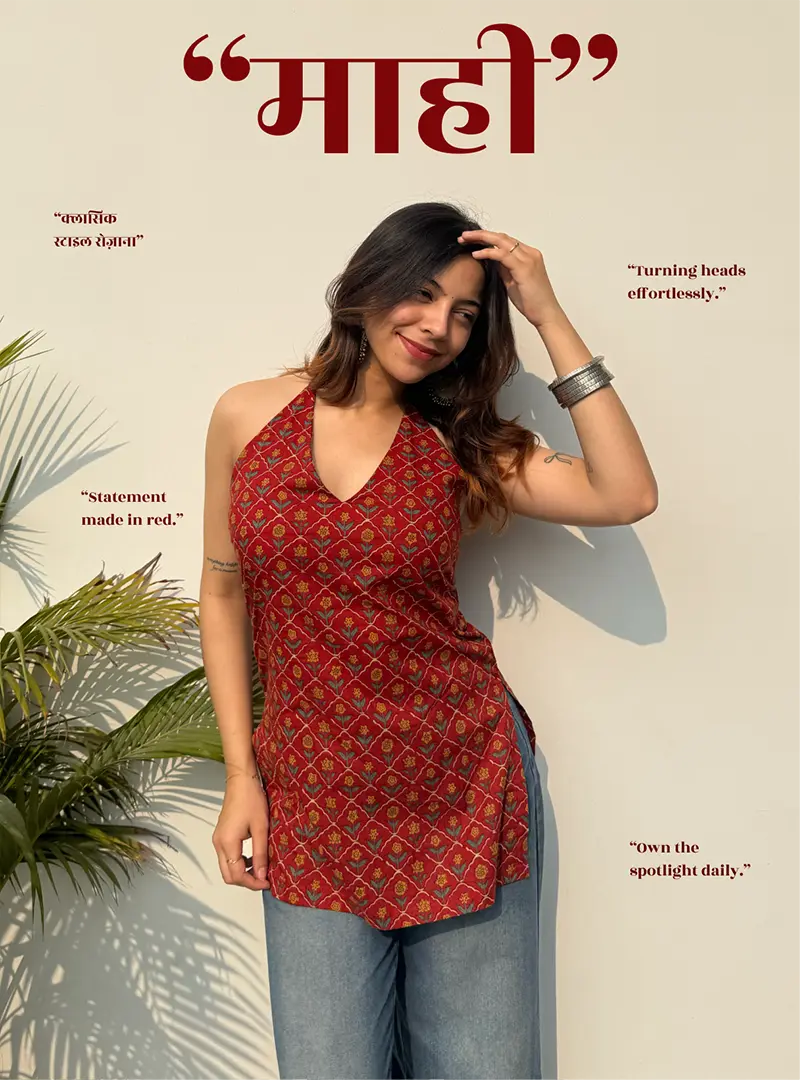 Mahi Halter Neck Kurti by Evara