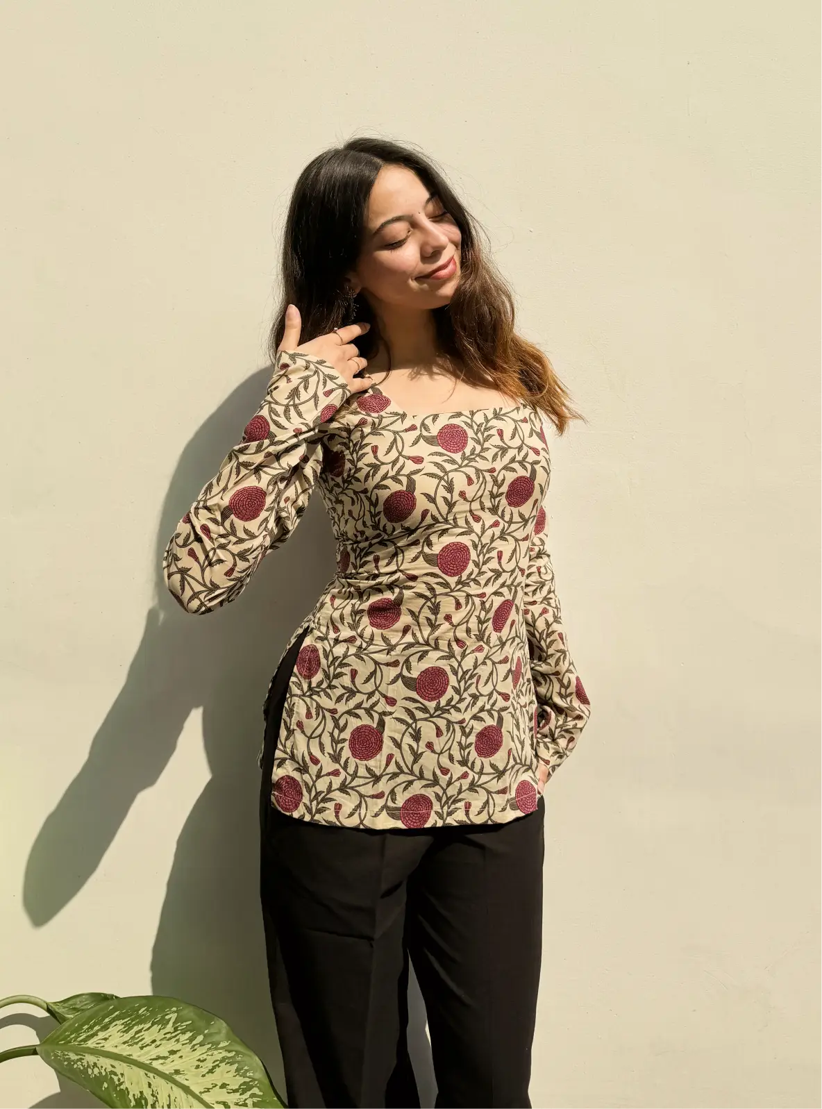 Safeena Corset Back Full Sleeves Kurti