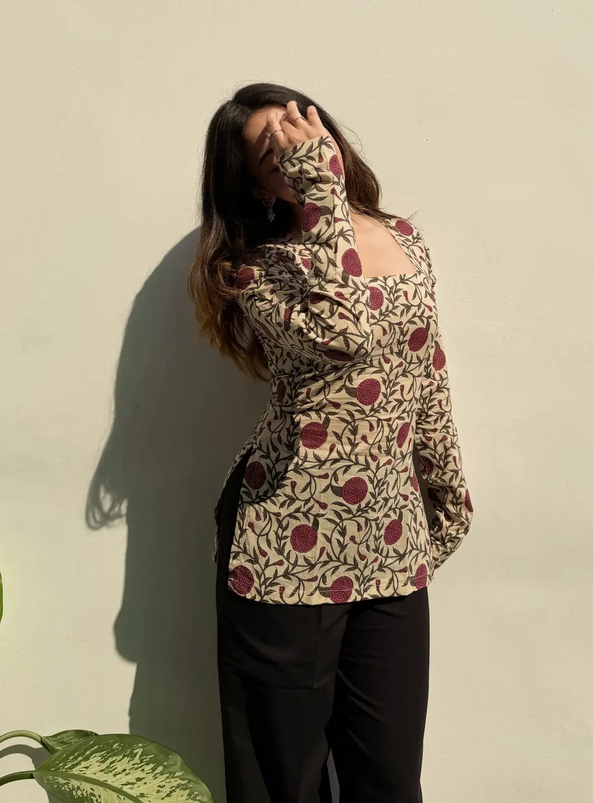 Safeena Corset Back Full Sleeves Kurti