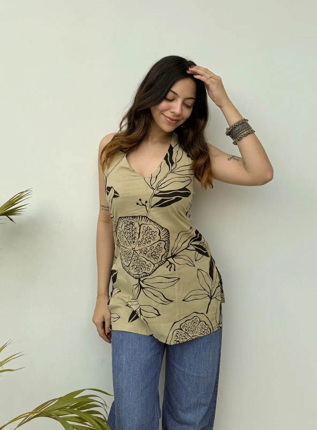 Surkh Halter Neck Kurti