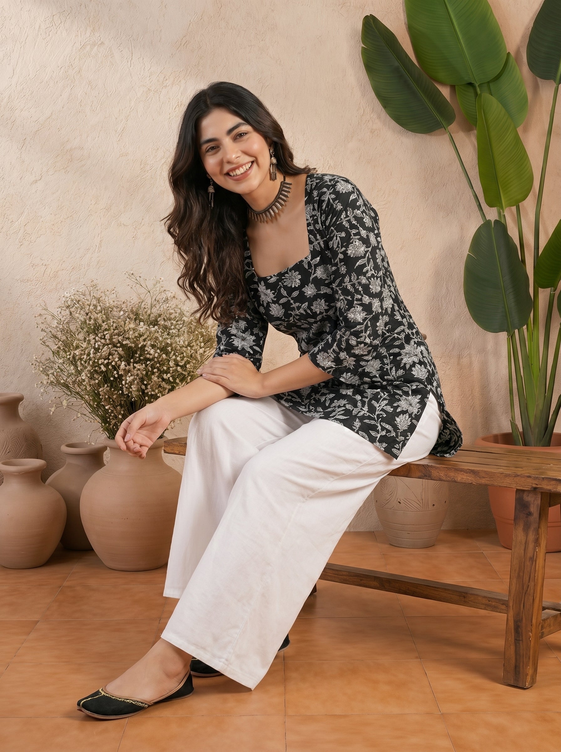 Black Dori Kurti 05 Flower