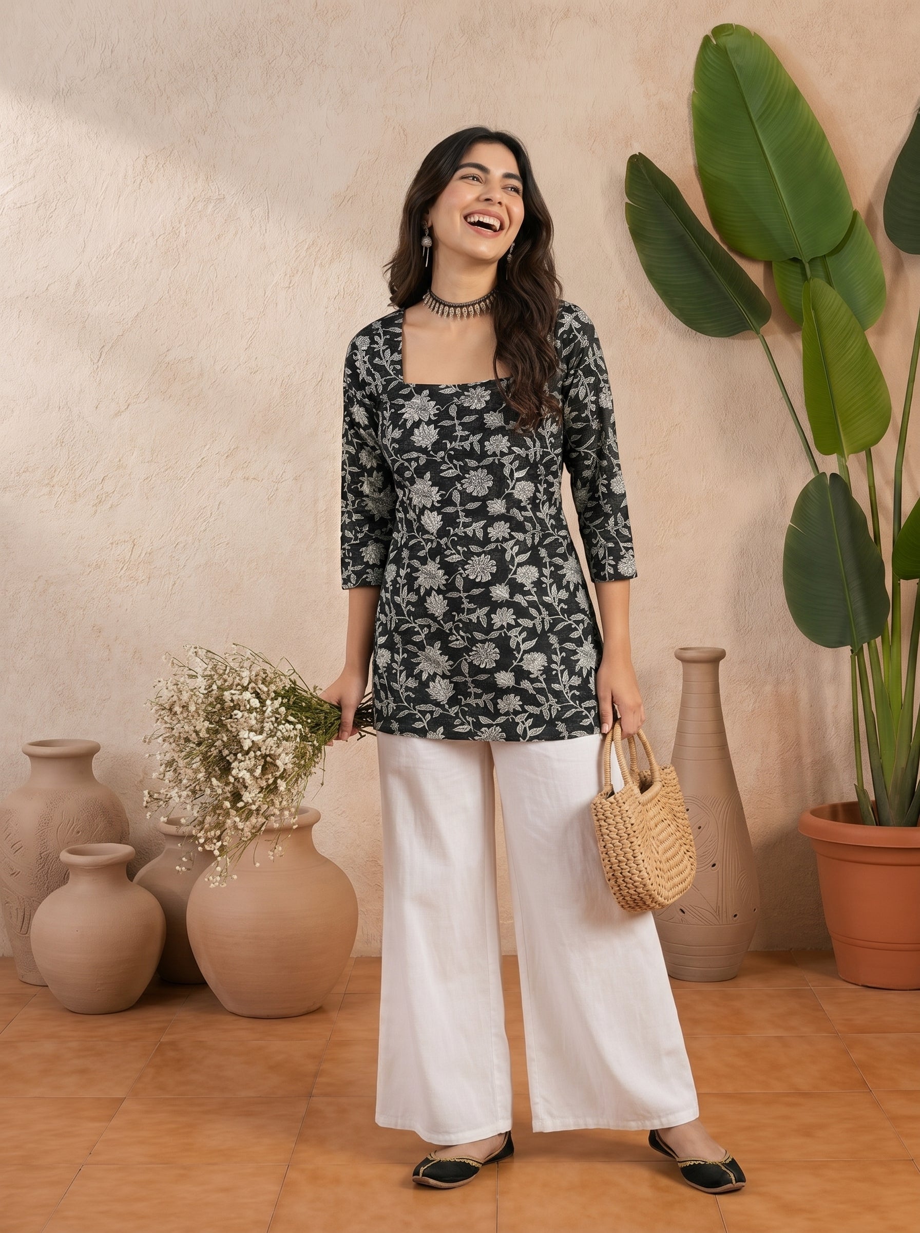 Black Dori Kurti 05 Flower