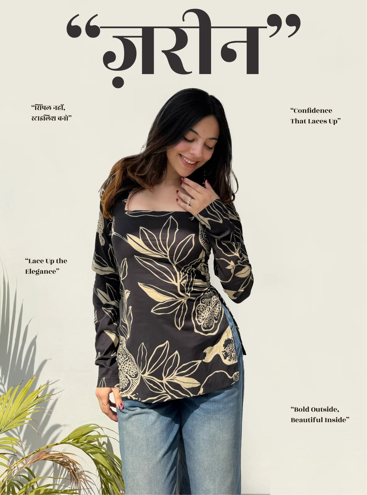 Zareen Corset Back Full Sleeves Kurti