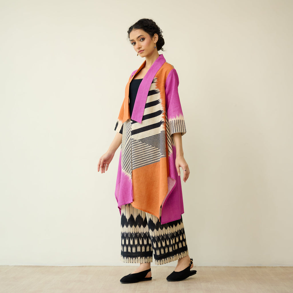 Mix and Match Slub Cotton Shrug Set - Tangerine & Candy Pink