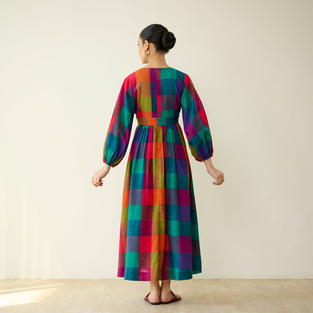 Mira Pure Slub Cotton Dress - Multicolour