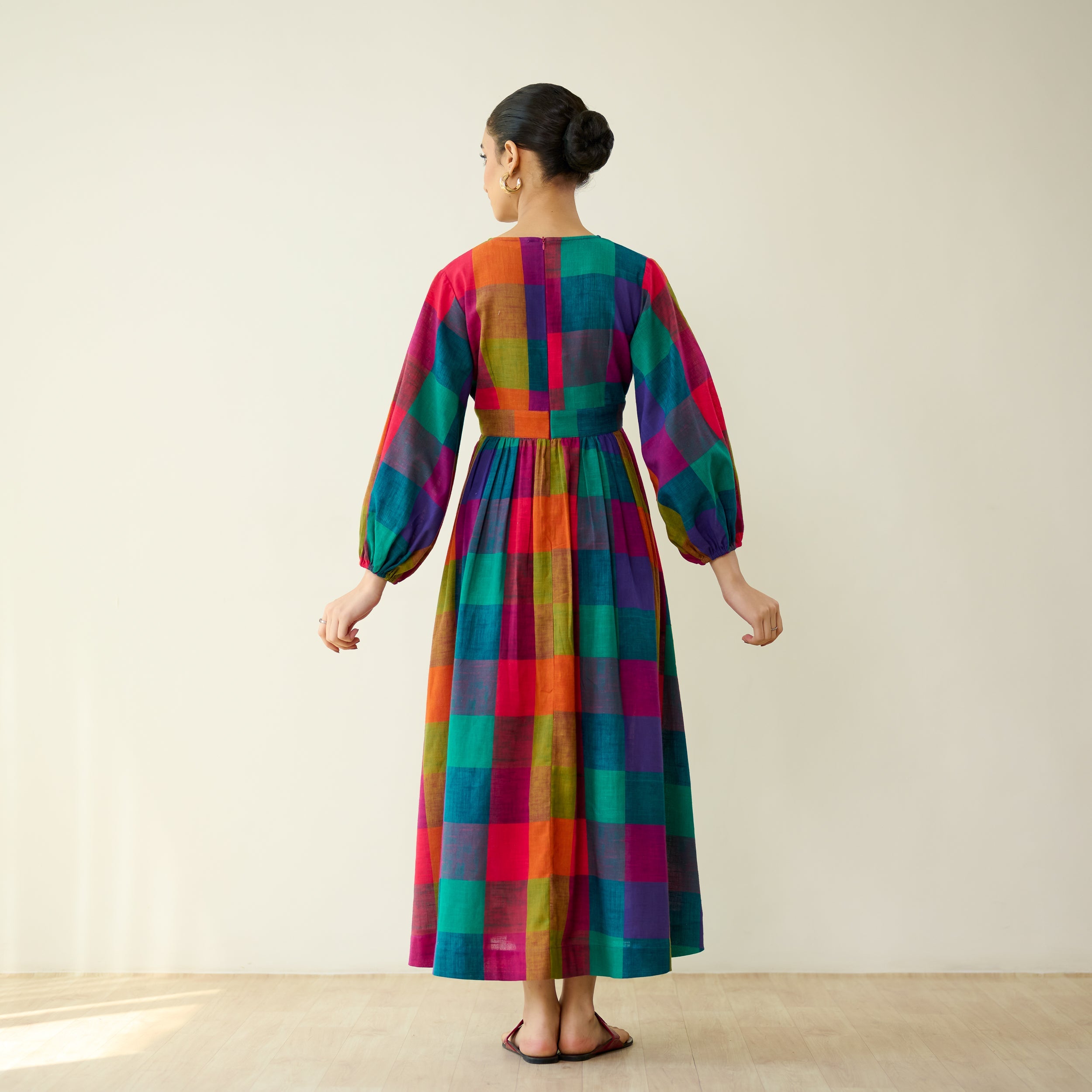 Mira Pure Slub Cotton Dress - Multicolour