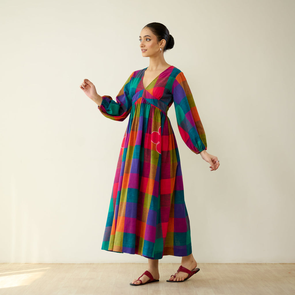 Mira Pure Slub Cotton Dress - Multicolour