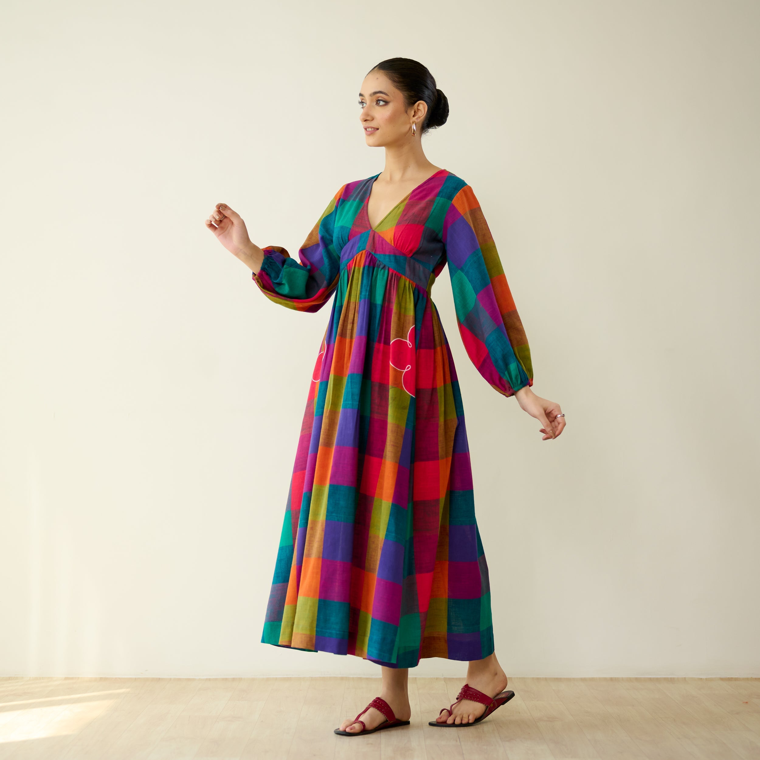 Mira Pure Slub Cotton Dress - Multicolour