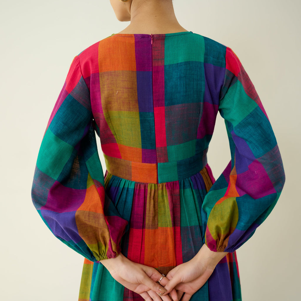 Mira Pure Slub Cotton Dress - Multicolour