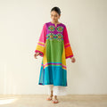 Chakra Pure Slub Cotton Kurta - Multicolour