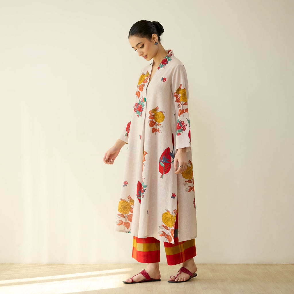 Potpourri Pure Slub Cotton Kurta Set - Off White