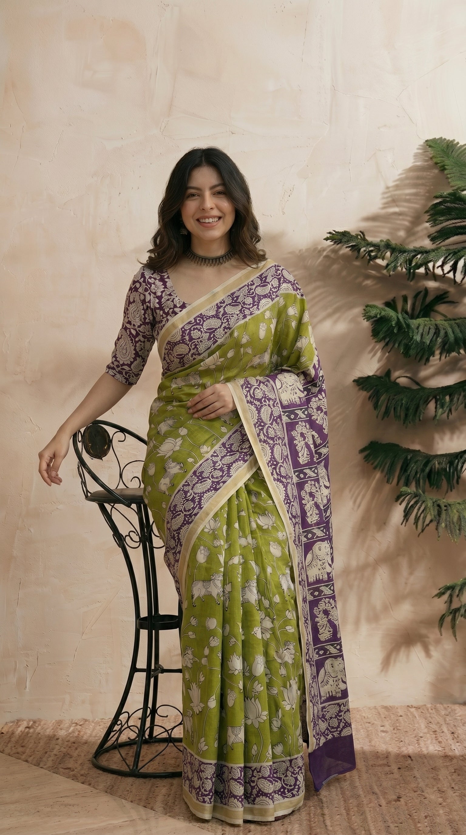 Elephant Pallu Saree