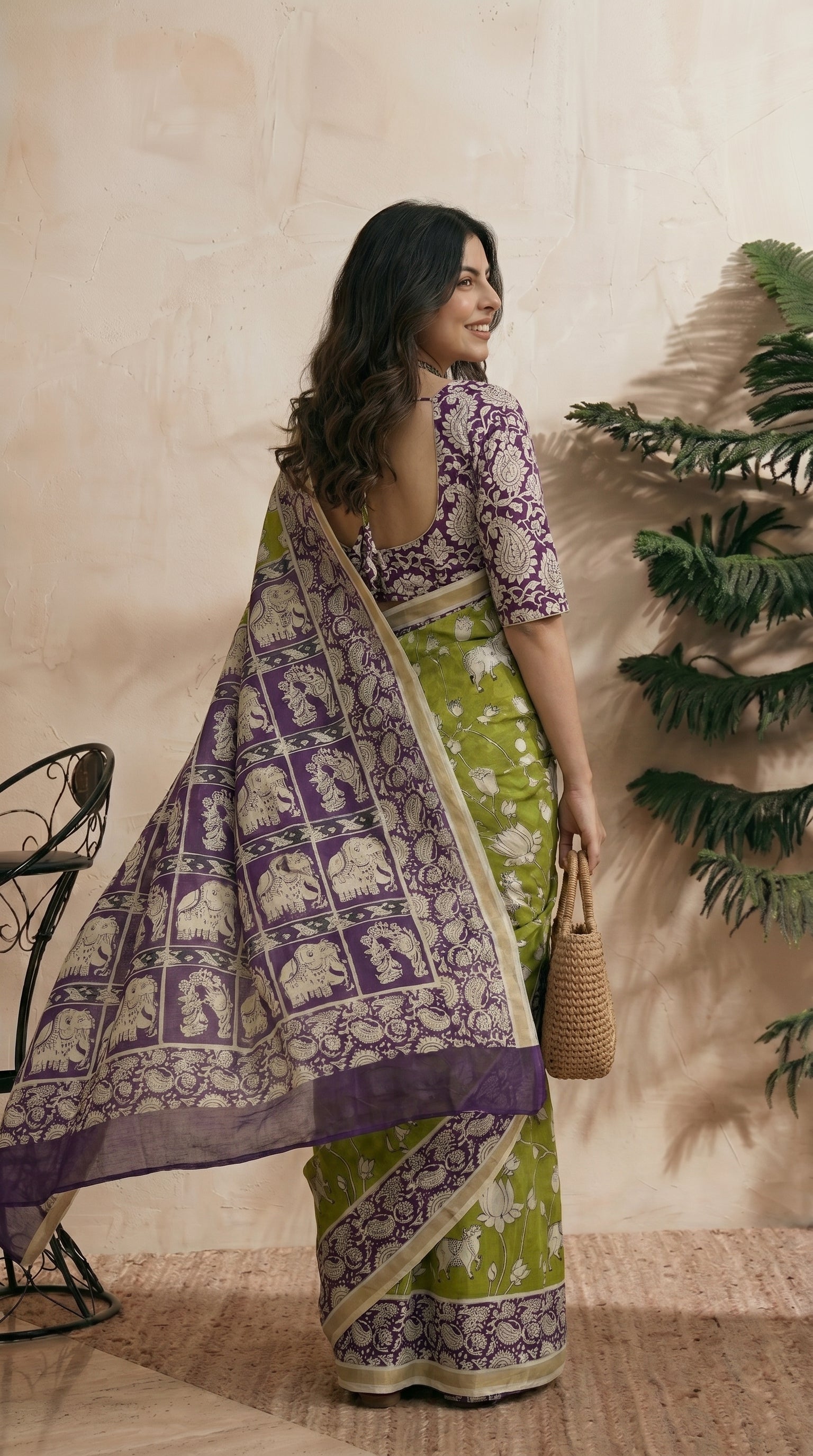 Elephant Pallu Saree