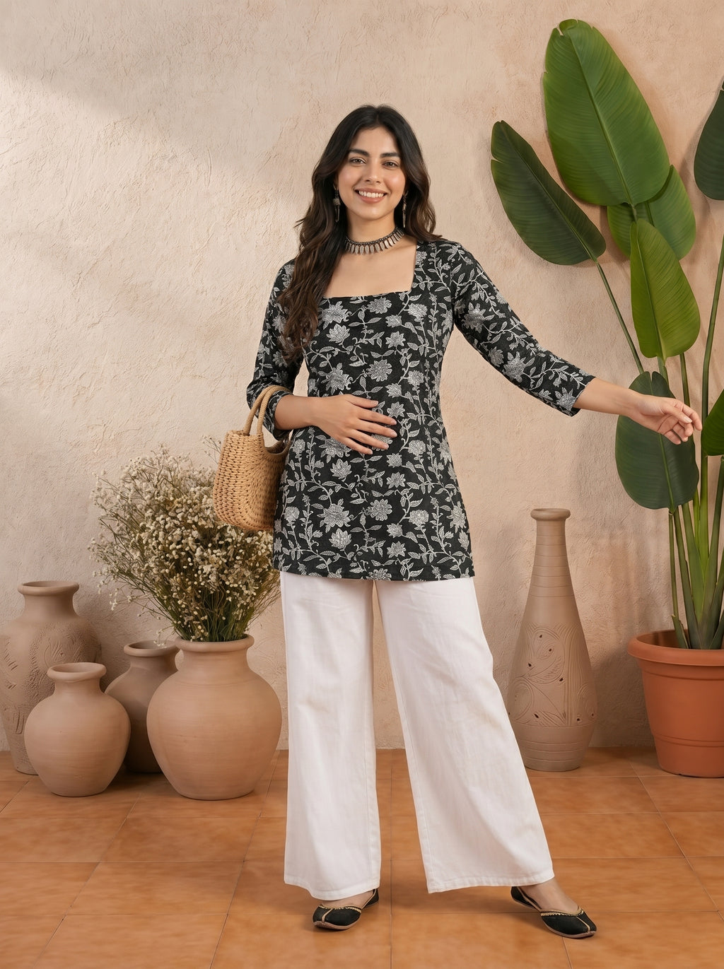 Black Dori Kurti 05 Flower