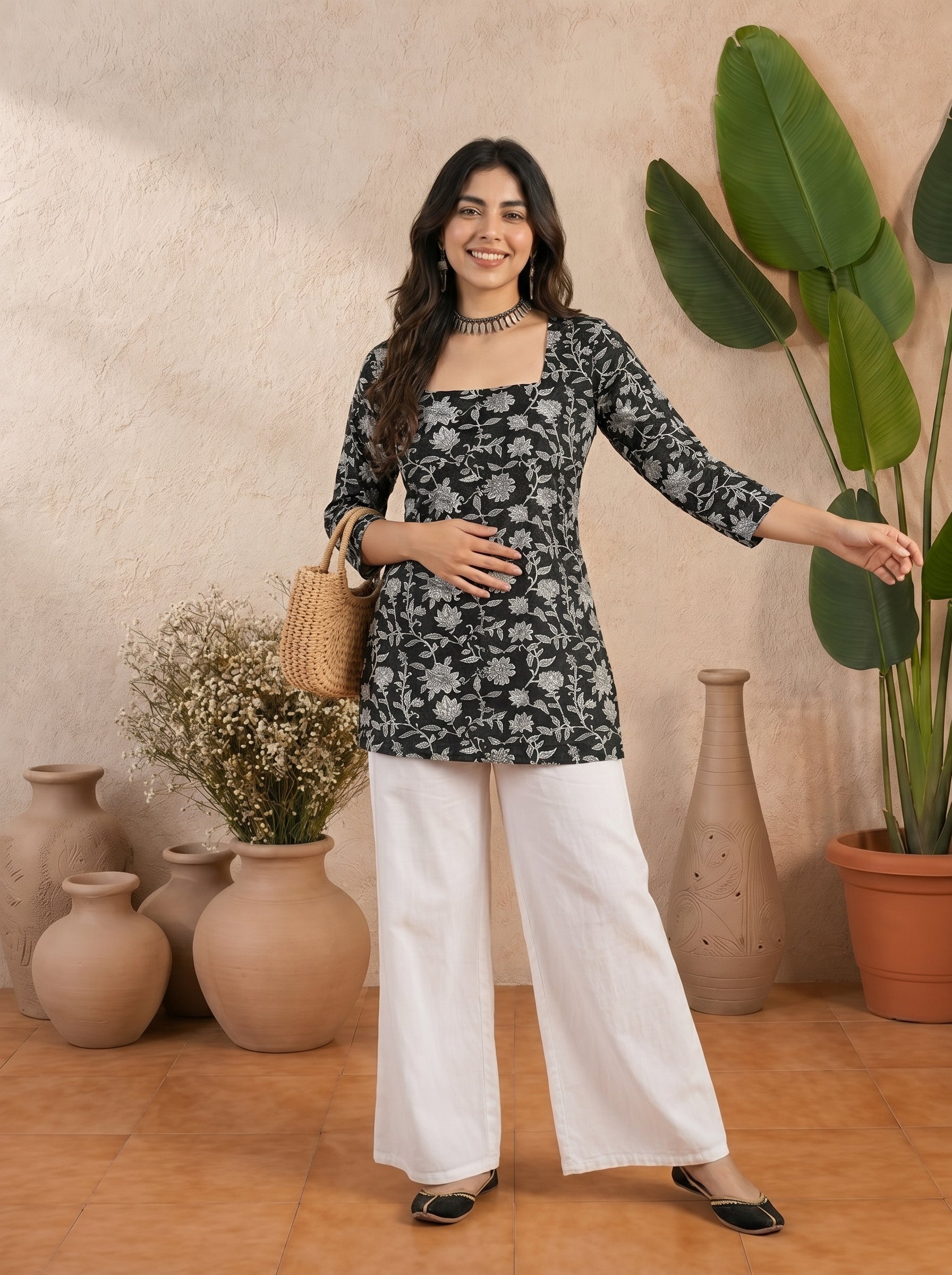 Black Dori Kurti 05 Flower