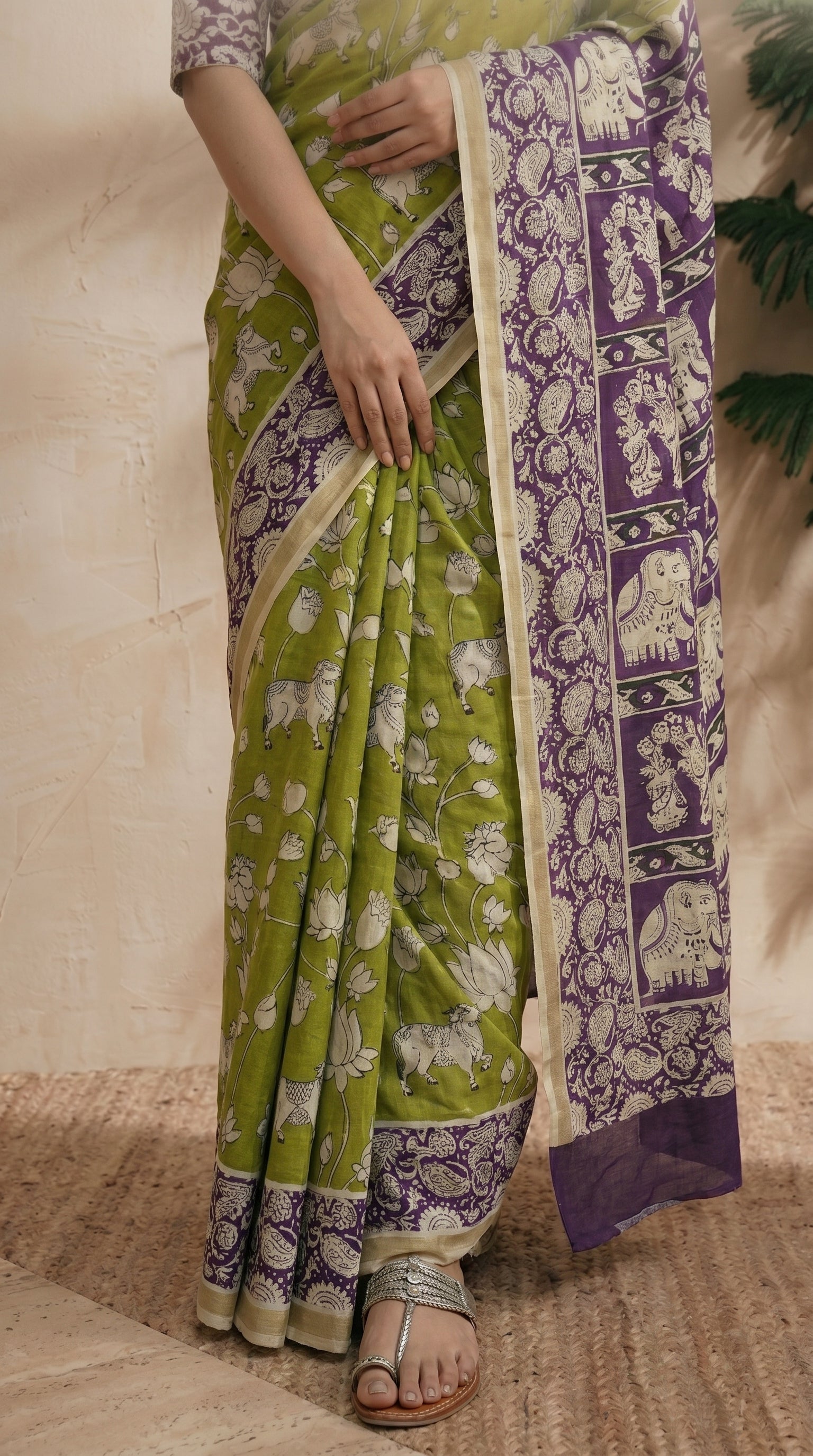 Elephant Pallu Saree