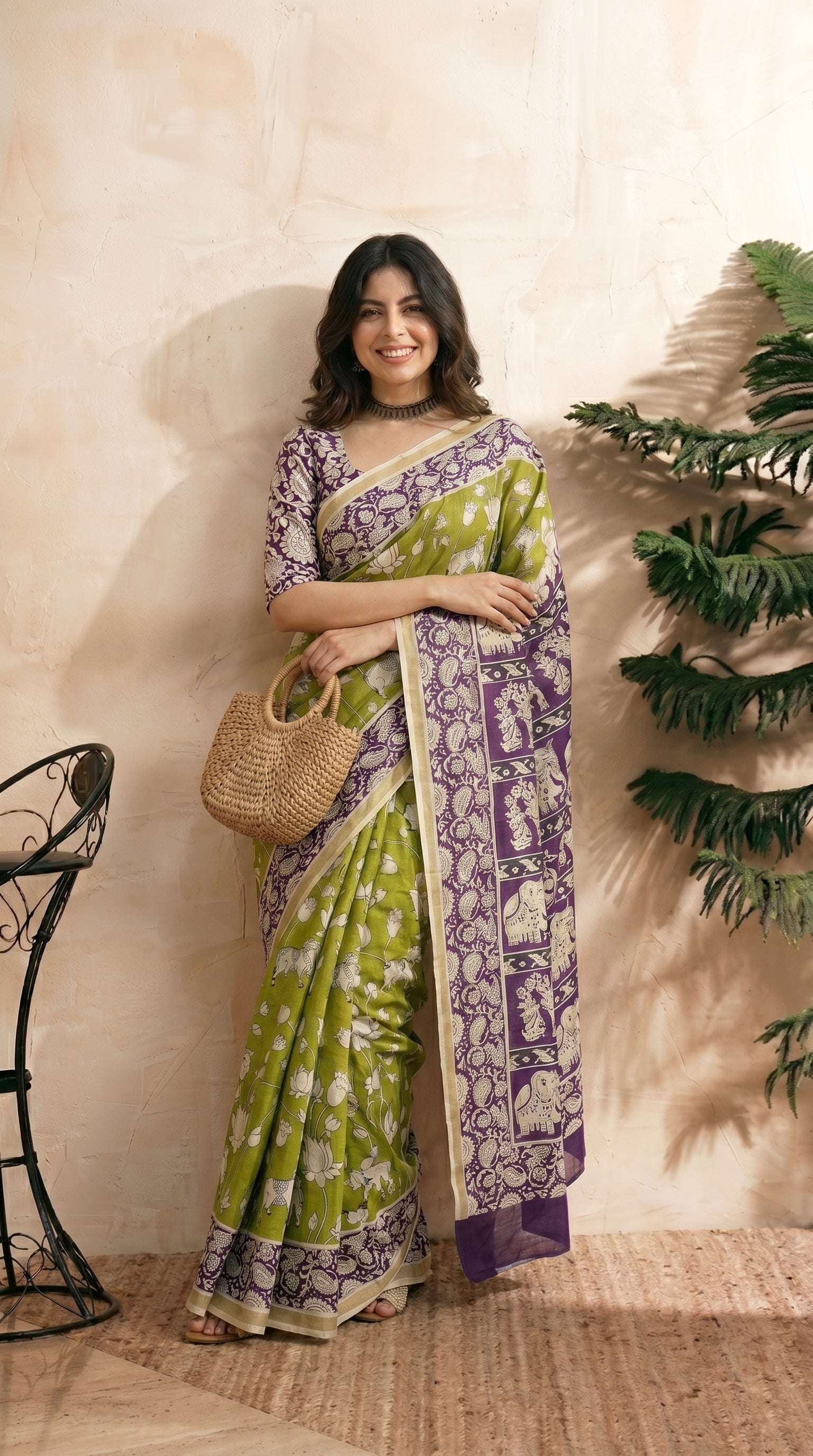 Elephant Pallu Saree