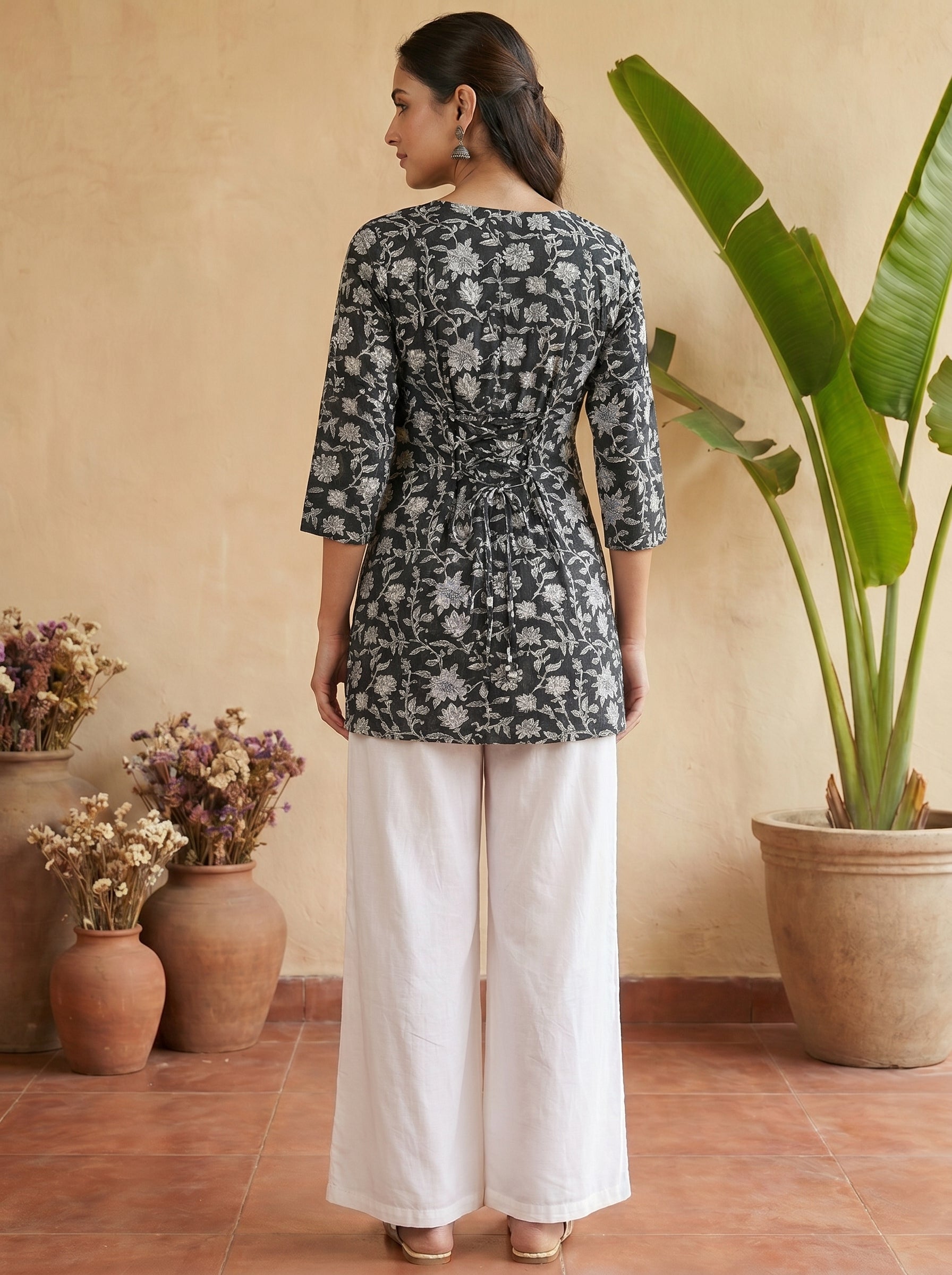 Black Dori Kurti 05 Flower