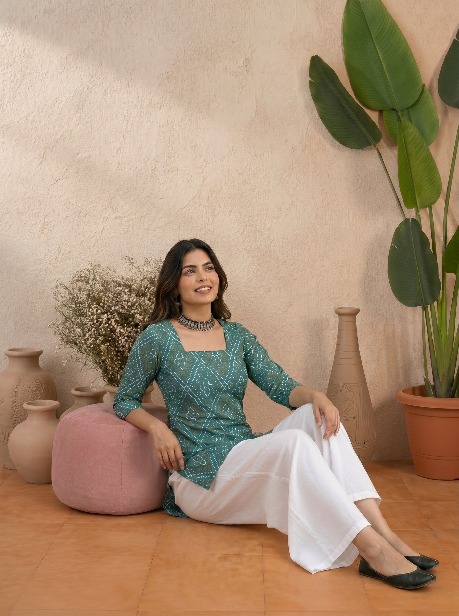 Green Dori Bandhej Saree